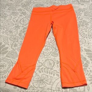 Lululemon Cropped Orange Leggings 4